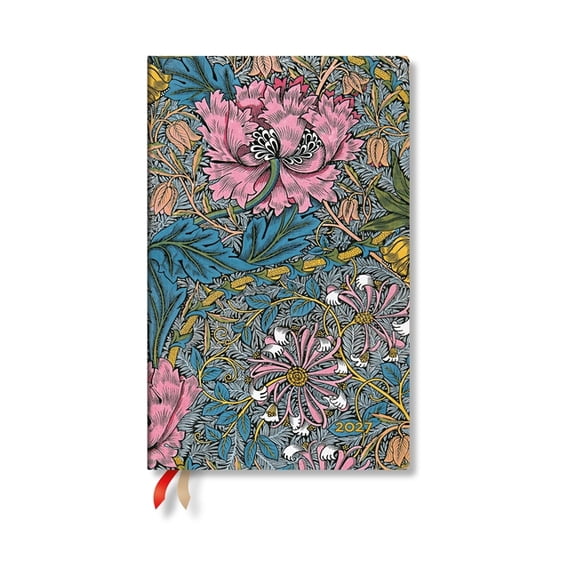 William Morris 2027 Morris Pink Honeysuckle Maxi Horizontal Softcover 12-Month Weekly Planner, 176pg, 100gsm by Paperblanks (William Mo, (Paperback)