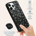 thumbnail image 5 of Compatible with iPhone 14 Pro Case Luxury Glitter Sparkle Bling Shiny Case Hard PC Shockproof Full Camera Lens Protective Case for iPhone 14 Pro 6.1 Inch - Black, 5 of 13
