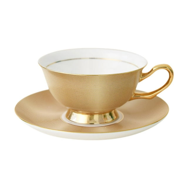 Juego de taza y platillo de té de cerámica, taza vintage para café con leche, taza de espresso, juego de té de porcelana oro