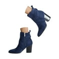 thumbnail image 3 of UngA Boots for Women Cowboy Boots For Women Western Cowgirl Boots with Chunky Heel Mid Calf Snip Toe Ideal for low insteps Blue,7, 3 of 7