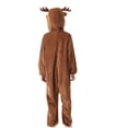 thumbnail image 5 of Atogsazn Kids Christmas Flannel Romper Fleece Long Sleeve Hooded Jumpsuits Fall Winter Warm Clothes 02-Brown 7-8 Years, 5 of 6