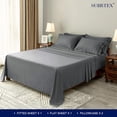thumbnail image 2 of Subrtex 300 Thread Count 4-Pack Sheet Set Soft and Wrinkle Resistant（King,Gray）, 2 of 6