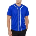 thumbnail image 4 of TOPTIE 2 Pack Men's Baseball Jersey Button Down Jersey Short Sleeve Shirt-Blue Blue-S, 4 of 6