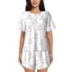 thumbnail image 1 of Balery Heart Rabbit Conjunto de Pijama para Mujer con Estampado, Dos Piezas de Manga Corta y Shorts, Ropa de Dormir Suave con Cuello Redondo y Bolsillos-Small, 1 of 6