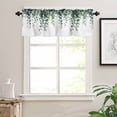 thumbnail image 3 of nqOlkjepod Green Leaves Farmhouse Short Window Curtain Valances, Watercolor Spring Eucalyptus Branches Rod Pocket Kitchen Valances for Living Room Bedroom Bathroom Cafe, 1 Panel - 42" x 12", 3 of 8