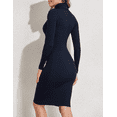 thumbnail image 5 of PrettyGuide Women's Turtleneck Sweater Dress Long Sleeve Ribbed Knit Stretch Midi Bodycon Dresses, 5 of 5