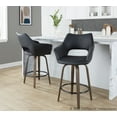 thumbnail image 3 of Mustang 26" Fixed-Height Counter Stool Set of 2 with Backs, Counter Height Chairs, Counter Height Stools Swivel, Swivel Counter Stools For Kitchen Island (Black Faux Leather), 3 of 6