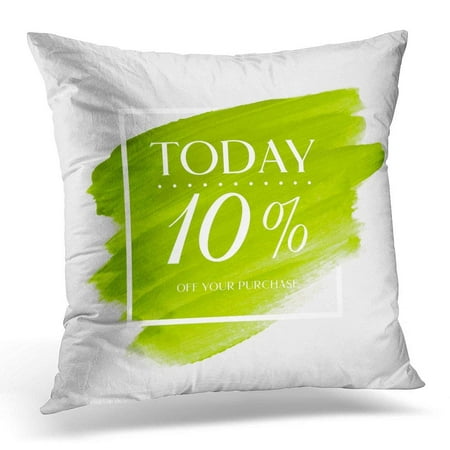 ARHOME Green Bio Sale Today 10 Off Sign Over Brush Acrylic Stroke Paint Abstract Perfect Watercolor Design White Throw Pillow Case Pillow Cover Sofa Home Decor 16x16