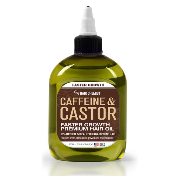 Aceite químico para el cabello 7.1 oz - Aceite para el cabello con cafeína y ricino de crecimiento más rápido para adultos unisex
