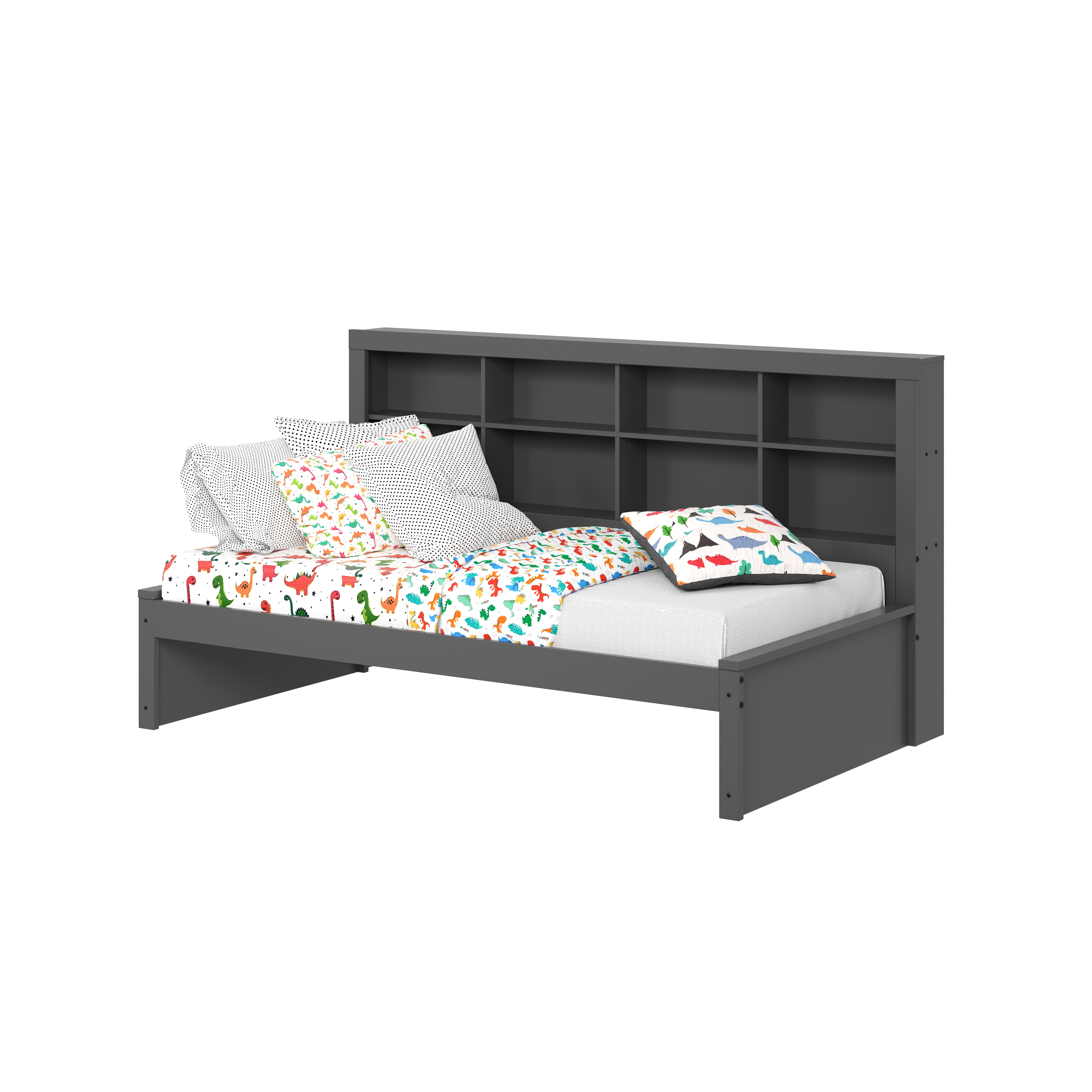 Donco Kids Bookcase Twin Daybed, Twin, Dark Grey