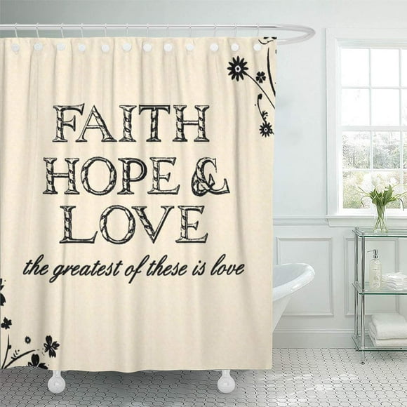 Faith Love Bathroom Decor, Faith Hope Love Joy Shower Curtain