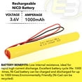 thumbnail image 4 of 2pc Exit Light Battery Compatible with Atlite 24-4009  GP3600GR, 4 of 6