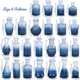 thumbnail image 3 of Set de jarrones de cristal TBWIND Blue, 24 unidades, para flores, 3 of 6