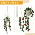 thumbnail image 4 of 1 Pcs Cotton Linen Fabric Flower Car Rear View Mirror Pendant Accessories Car Hanging Ornament Red, 4 of 6