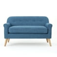 thumbnail image 3 of GDF Studio Mia Mid-Century Modern Fabric Loveseat, Muted Blue, 3 of 7