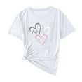 thumbnail image 1 of Hauts de la Saint-Valentin pour Femmes Aguichant Saint-Valentin Décontracté Femmes Manches Courtes Imprimé Col Rond Hauts Tee T-Shirt Manches Courtes Hauts pour Femmes Hauts pour Femmes Manches 3/4 Hauts de la Saint-Valentin pour Femmes, 1 of 3