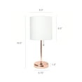 thumbnail image 4 of LimeLights Rose Gold Stick Lamp with USB port and Fabric Shade, White, 4 of 10