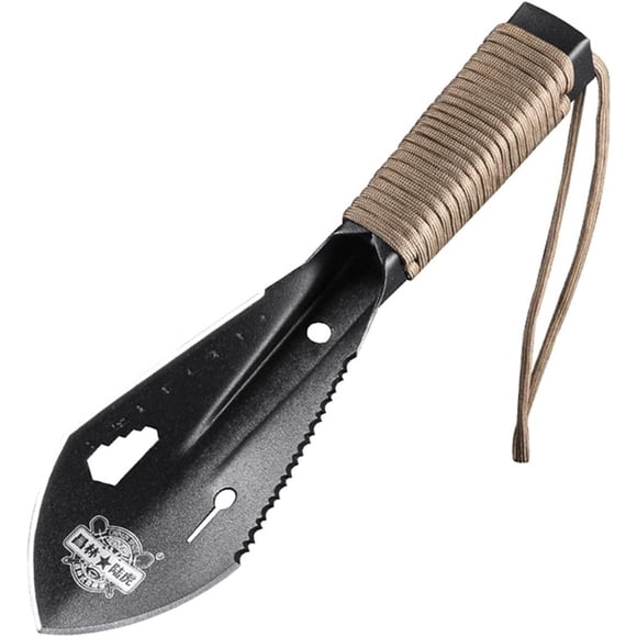Multi - Tool survie pelle Camping pelle métal militaire avec manche parapluie pelle à main (noir)