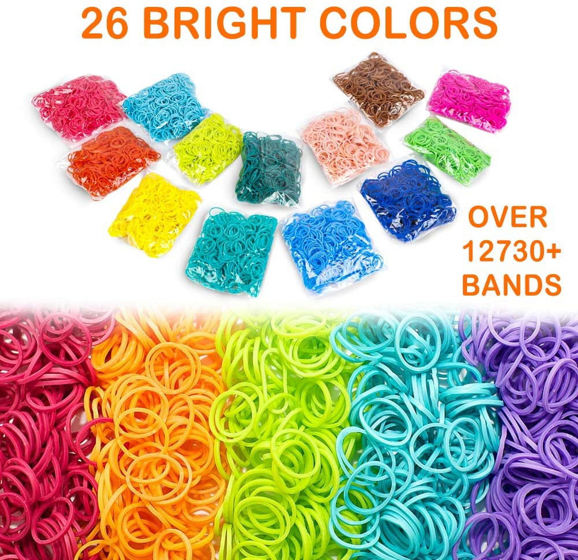 12730+ Loom Rubber Bands Refill Kit in 26 Color with 500 Clips,6 Hooks, Premium Bracelet Making Kit for Weaving DIY Crafting Gift