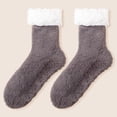thumbnail image 2 of HNMKIU Thermal Knee High Lined Socks Non Winter Warm Sleep Footwear For Indoor Home Comfort And Cozy Soft Floor Grip Grey,One Size, 2 of 4