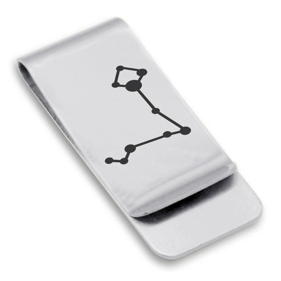 Stainless Steel Pisces (Two Fishes) Astrology Constellation Classic Slim Money Clip Credit Card Holder