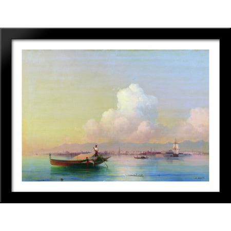 View of Venice from Lido 38x28 Large Black Wood Framed Print Art by Ivan