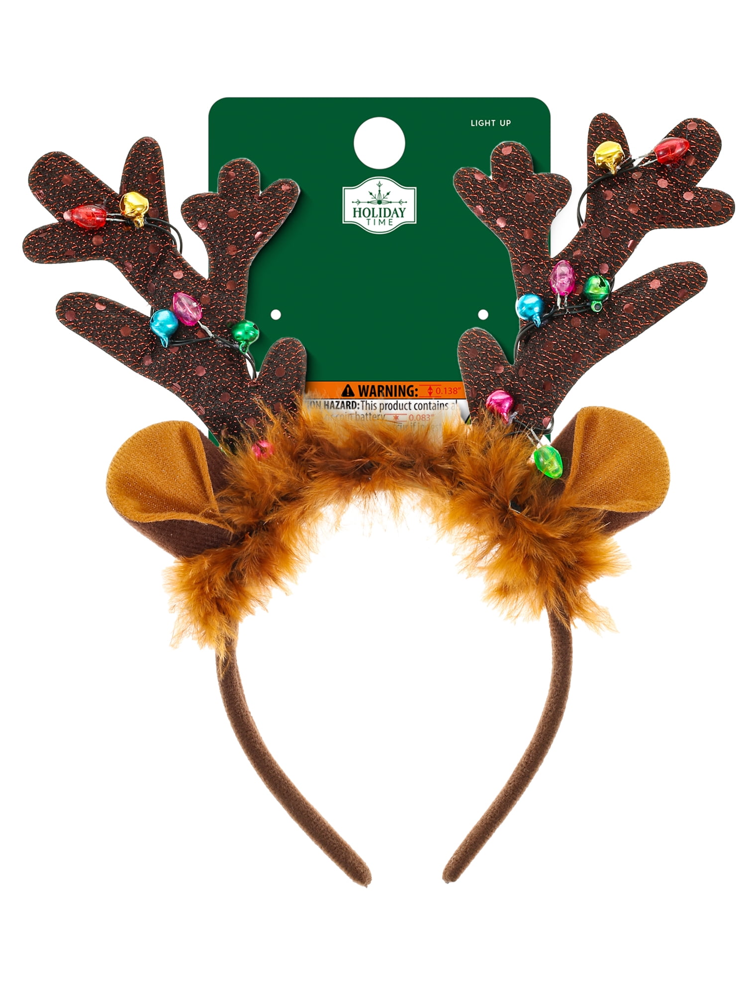 Holiday Time Light Up Reindeer Antler Head Bopper, 1 Piece