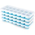 thumbnail image 1 of Bandejas para cubitos de hielo, paquete de 4, bandejas de cubitos de hielo de silicona con tapa extraíble, 14 cubitos de hielo flexibles de fácil liberación, bandejas de hielo apilables con, 1 of 5
