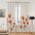 thumbnail image 2 of Orange Spring Floral Kitchen Curtains 84 Inch Length, Summer Botanical Rustic Daisy Grommet Top Bedroom Living Room Curtains, Light Filtering Cafe Curtain Drapes 2 Panels Set 84''x84'', 2 of 9