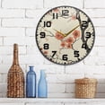 thumbnail image 3 of Yayeee Wall Clock for Living Room 9.5 inch Battery Operated Round with Holder, Light Red Flowers, 3 of 7