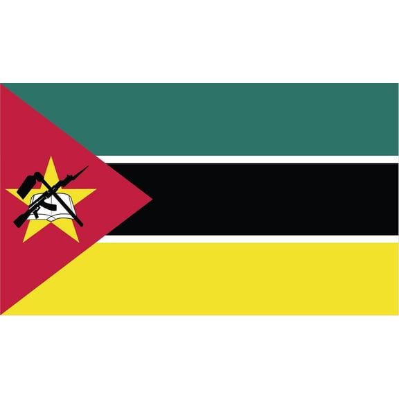 2-Pack Mozambique Flag Decal Sticker | 5-Inches By 3-Inches | Laminated Vinyl Decal | PDS490