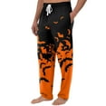 thumbnail image 4 of WTOBBY Men's Casual Knitted Halloween Print Pajama Pants with Pockets,Soft Fabric for Home Wear and Sleepwear, Spooky Design Ideal for Relaxation and Holiday Comfort,Orange L, 4 of 8