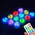 thumbnail image 4 of Paquete de 10 luces LED RGB multicolores LIUYMXG Con control remoto, 4 of 5