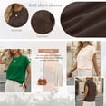 thumbnail image 3 of SUNBS Short Sleeve Sweater Blouses for Women Crew Neck Shirts Loose 3D Floral Tops Knit Vest Trendy Fashion Clothing, 3 of 10