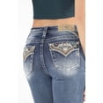 thumbnail image 3 of Miss Me Women's Medium Wash Mid Rise Geo Pocket Slim Stretch Bootcut Jeans - M9224SB 29W x 34L, 3 of 4