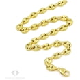 thumbnail image 2 of 925 Sterling Silver 11mm Puff Mariner Chain, FREE Microfiber Cloth, Yellow Gold Plated Hollow Anchor Link Mens Womens Necklace, Giorgio Bergamo 16, 2 of 7