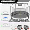 thumbnail image 2 of ACWARM HOME 2025 NewTrampoline 15FT Premium Black Trampoline with Basketball Hoop and LED Lights Recreational Trampolines for Kids and Adults with Net and Ladder, 2 of 9