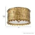 thumbnail image 6 of Hunter - Valdaz 3-light Brushed Luxe Gold, Large Flush Mount Light, Dimmable, Traditional Style, Drum Shaped, for Bedrooms, Dining, Living Rooms - 48258, 6 of 7