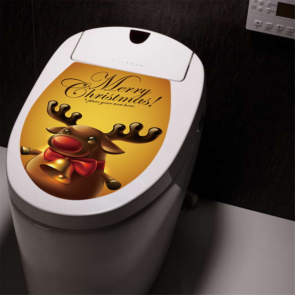 Asewon Home Toilet Seat Cover Sticker Decals Cute Removable Christmas