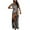Black, variant on IROINNID Women's V-Neck A-Line Dress Bohemian Loose Sleeveless Print Dress Full-Length Dress