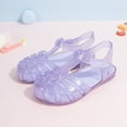 thumbnail image 3 of Kannior Toddler Girls Jelly Sandals Soft Rubber Sole Closed Toe Summer Shoes Mary Jane Dress Princess Flat, 3 of 5