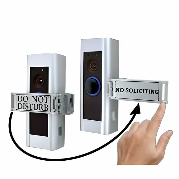 LAMIRO Fits Any Doorbell Rotates A Purpose Sign DO NOT DISTURB And NO SOLICITING Combined Easy Install No Tools Or Mods Needed Slides On Off A Clear Hook