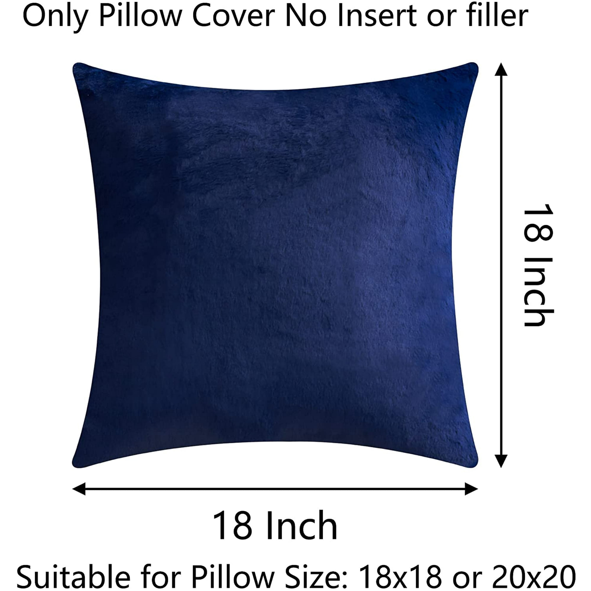 Decorative Pillow Covers 18x18 Navy Blue Throw Pillows Soft Sheepskin Pillow Cases Set of 2 Cushion Cover for Beach Bedroom 18x18 inch Navy Blue Walmart