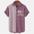 thumbnail image 3 of Camisas De Mezclilla Para Hombre Casual Hombres Solapa Estampado Manga Corta Puños Botón Puerto Estilo Floral Camisa Sand Beach Hawaiianss Summer Top (Wine, XXL), 3 of 4