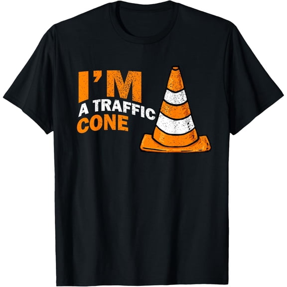 t-shirt I Am A Traffic Cone Shirt Halloween Costume I'm Lazy Easy T-Shirt.