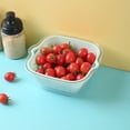 thumbnail image 6 of 1 Pc Kitchen Strainer Colander Bowl Sets 2-in-1 Washing Bowl and Strainer Double-Layer Plastic Fruits Vegetable Washing Basket for Cleaning Washing Mixing, 7.5x7.1 Inch, Green Medium, 6 of 9