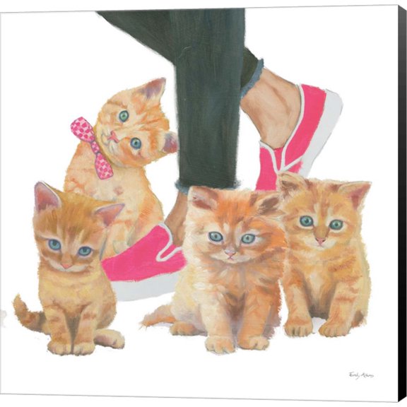 Cutie Kitties I by Emily Adams, Canvas Wall Art, 24W x 24H