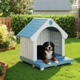 thumbnail image 7 of Outdoor Pet House with Elevated Platform, Weatherproof Plastic Pet Shelter for Medium Pets, 7 of 7