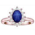 thumbnail image 3 of Star K � Classic Lady Diana Halo Oval 7x5 Created Star Sapphire Ring, 3 of 9