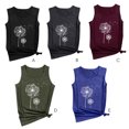 thumbnail image 4 of Débardeur Femme Imprimé Floral Décontracté Col Rond Sans Manches T-shirt, Bleu, TG, 4 of 8